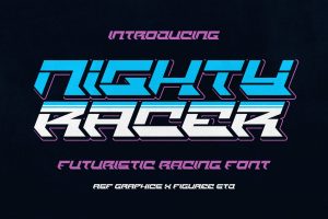 Nighty Racer – Futuristic Racing font