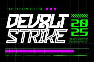Devolt Strike – Futuristic Techno Font