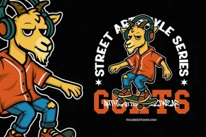 Goats – Street Graffiti Vector Illustration