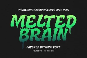 Melted Brain – Dripping Layered Halloween Font