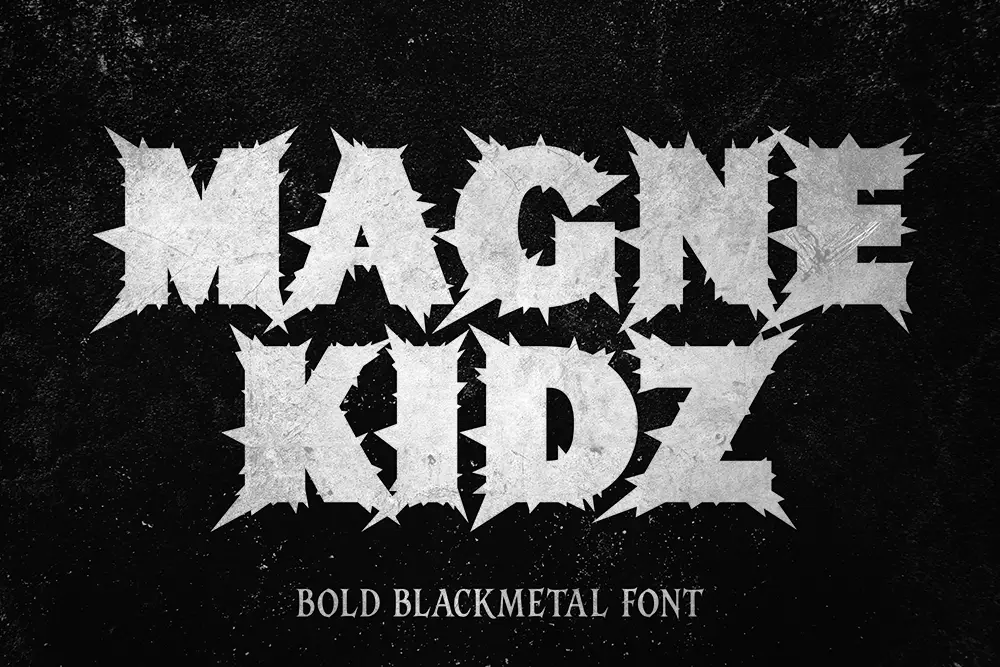 Magnekidz – Bold Blackmetal Font