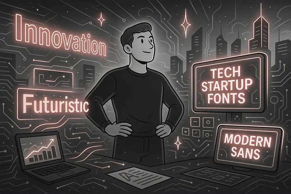 Futuristic digital line art illustration with glowing startup fonts and innovation theme for Freelance Financial Freedom.
