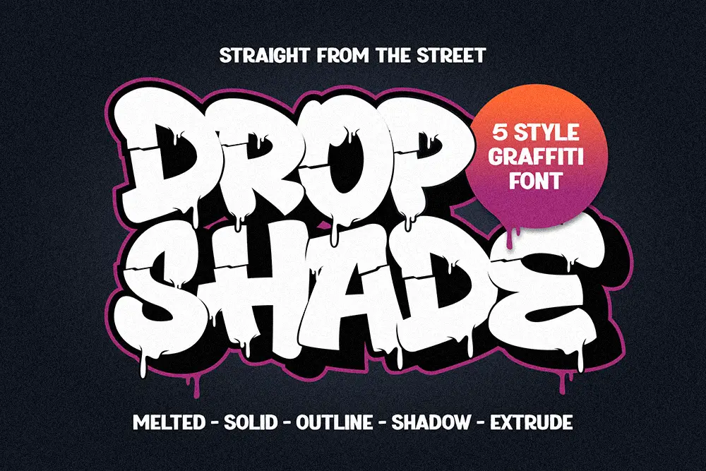 Drop Shade – Melted Layered Graffiti Font