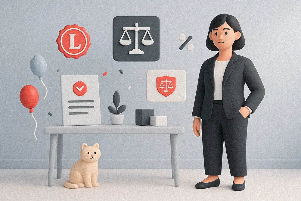 Elegant 3D clay-style illustration symbolizing professionalism and trust — a refined visual inspired by Law Firm Fonts that convey prestige and reliability.