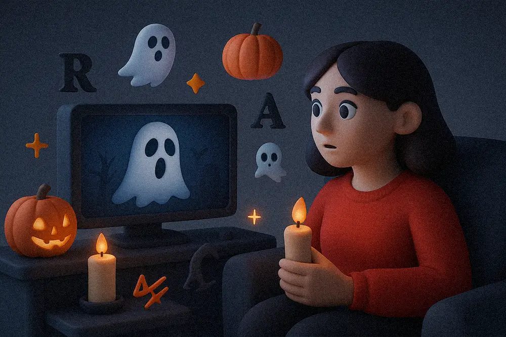 A creative clay-style illustration capturing a spooky yet stylish atmosphere — symbolizing the bold creativity behind Horror Movie Fonts for Halloween designs.