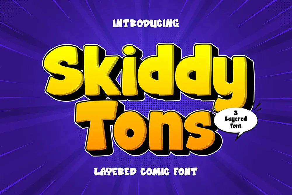Skiddy Toons – Layered Comic Font