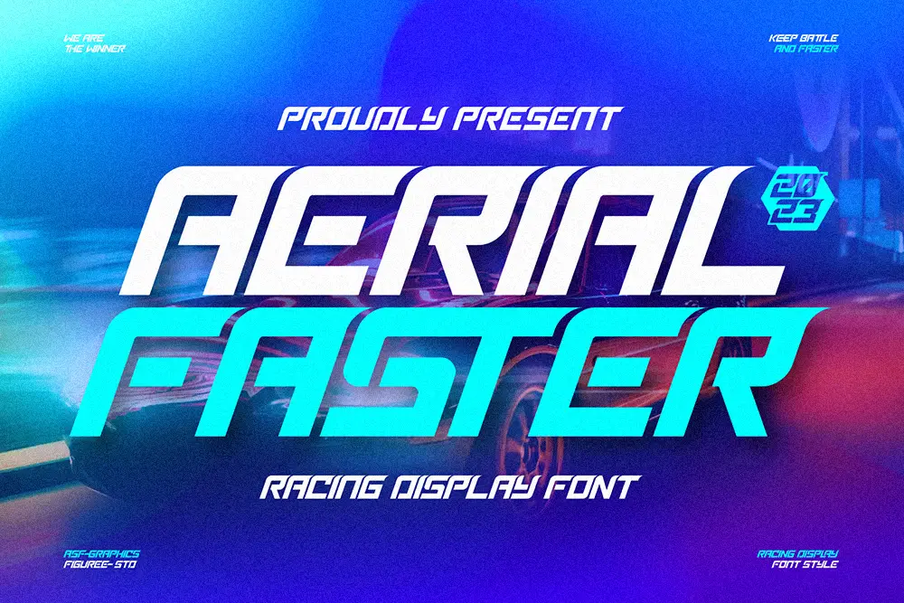 Aerial Faster – Racing Display Font