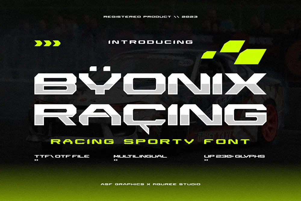 Byonix Racing – Racing Sporty Font