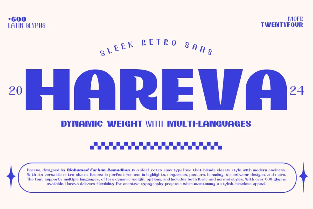 Hareva – Sleek Retro Sans Font