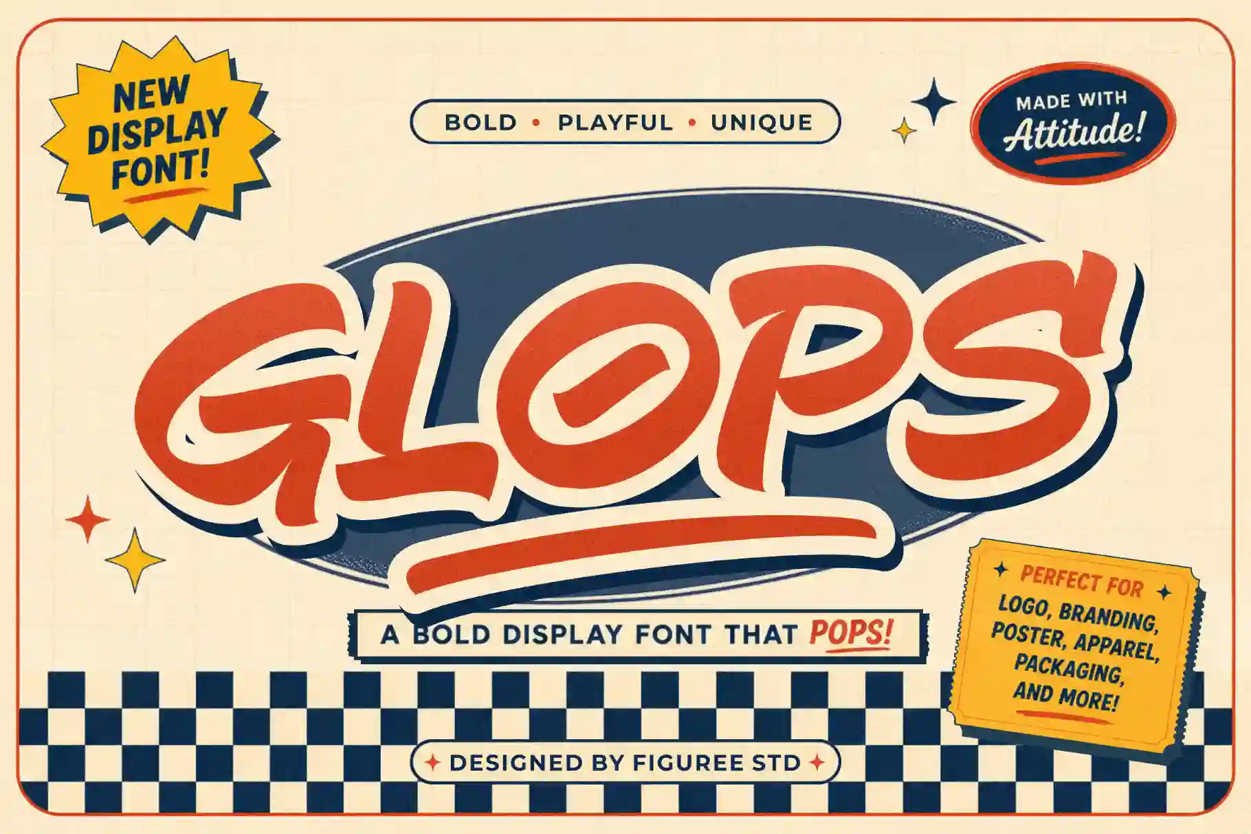 Glops – Retro Brush Font