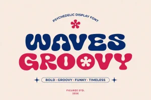 Groovy Waves – Psychedelic Retro Font