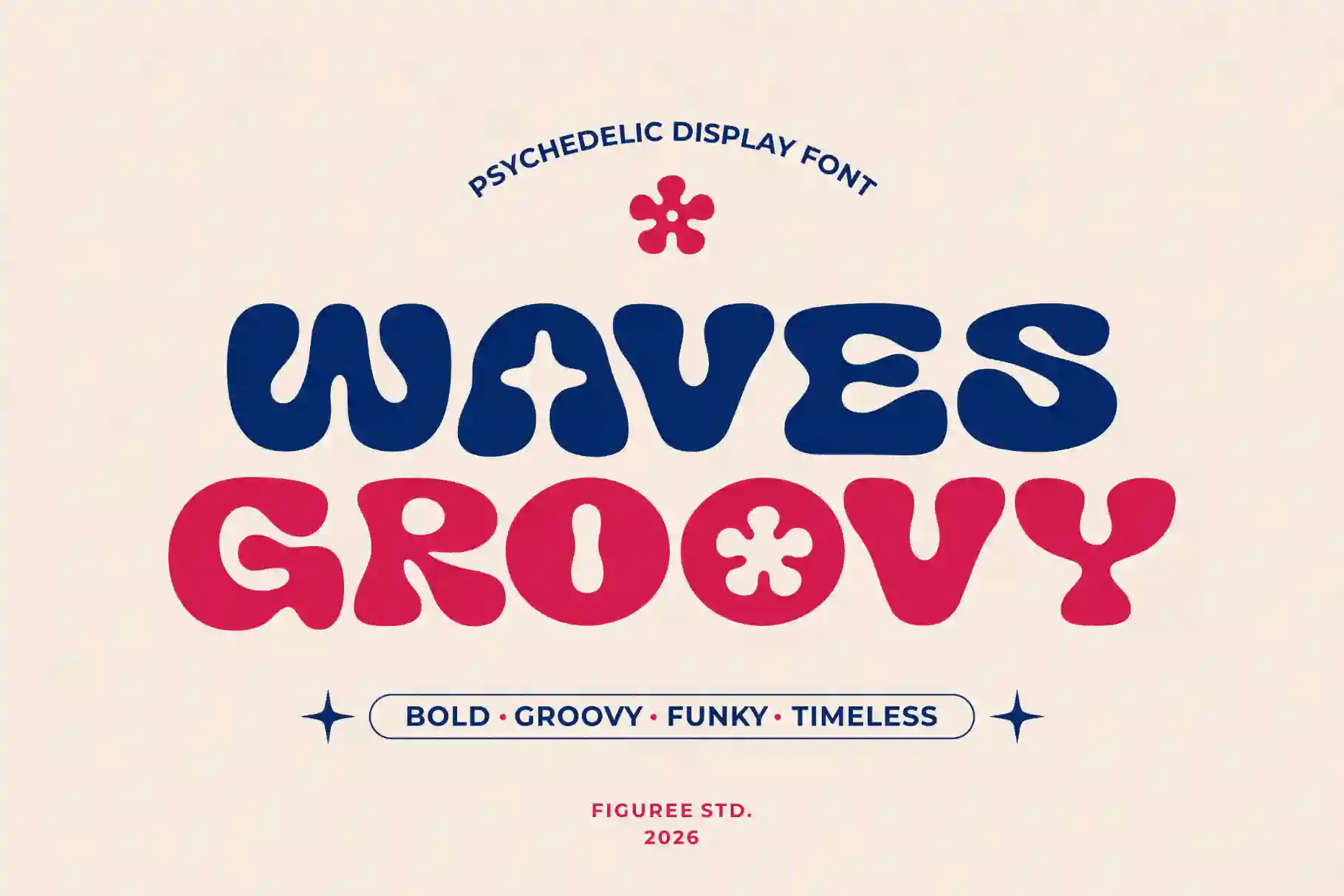Groovy Waves - Psychedelic Retro Font