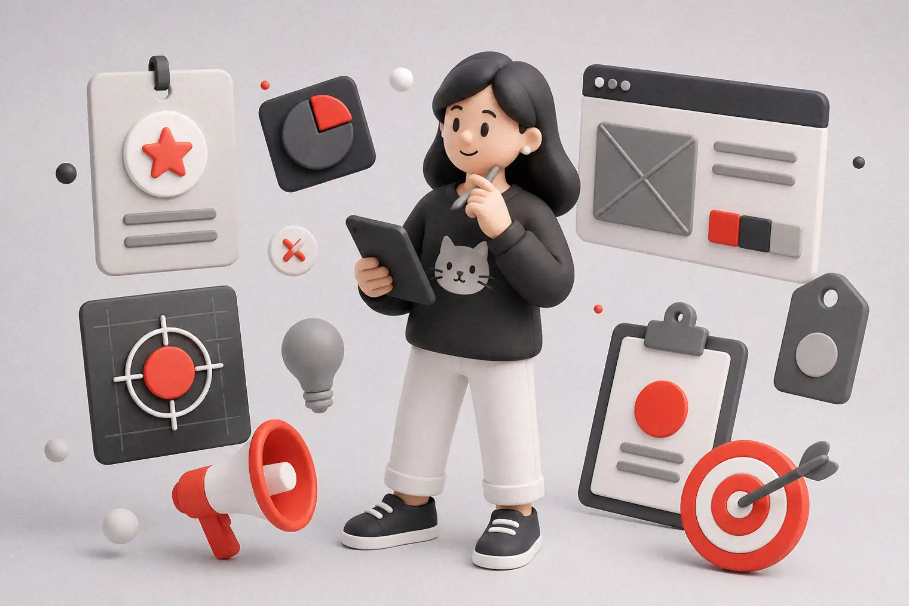 Creative 3D scene showing how AI Branding Mistakes can make a brand direction feel unclear.