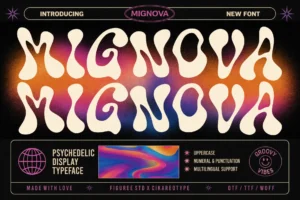 Mignova – Psychedelic Display Font